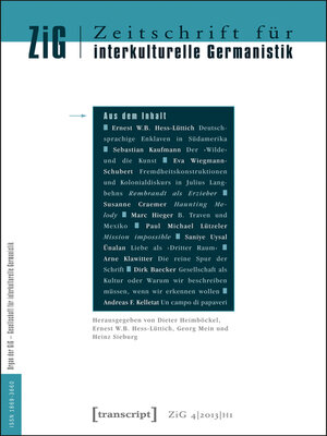 cover image of Zeitschrift für interkulturelle Germanistik